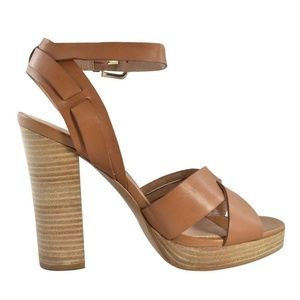 Tan block heels